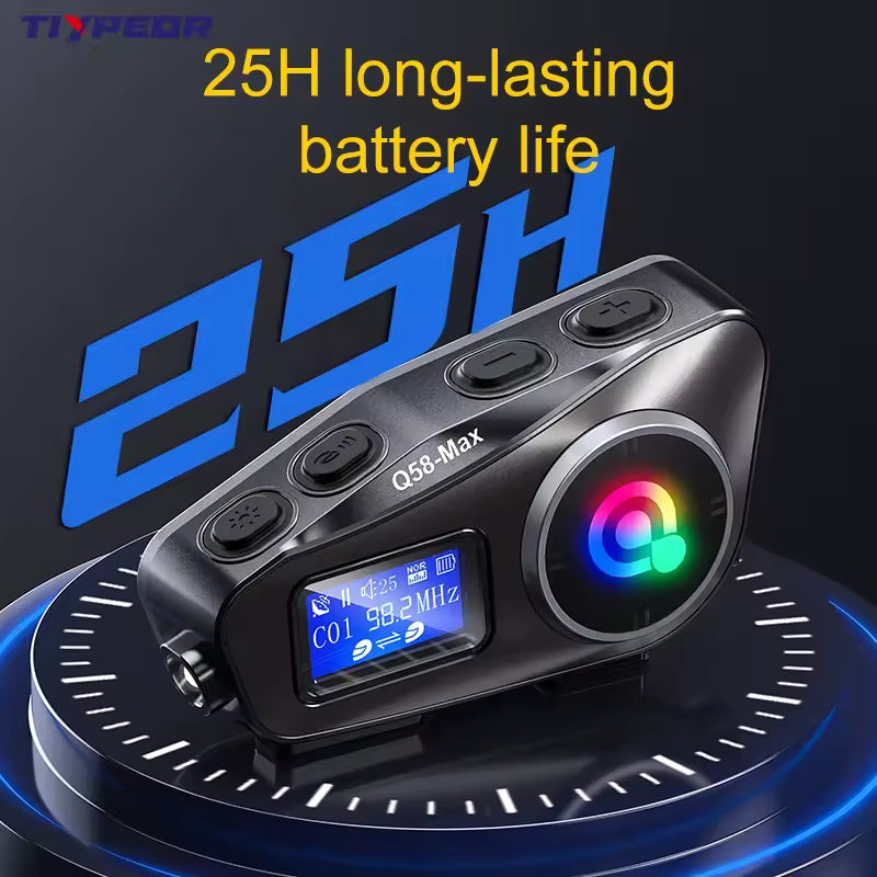 TIYPEOR Motorcycle Helmet BT Intercom LED Lighting