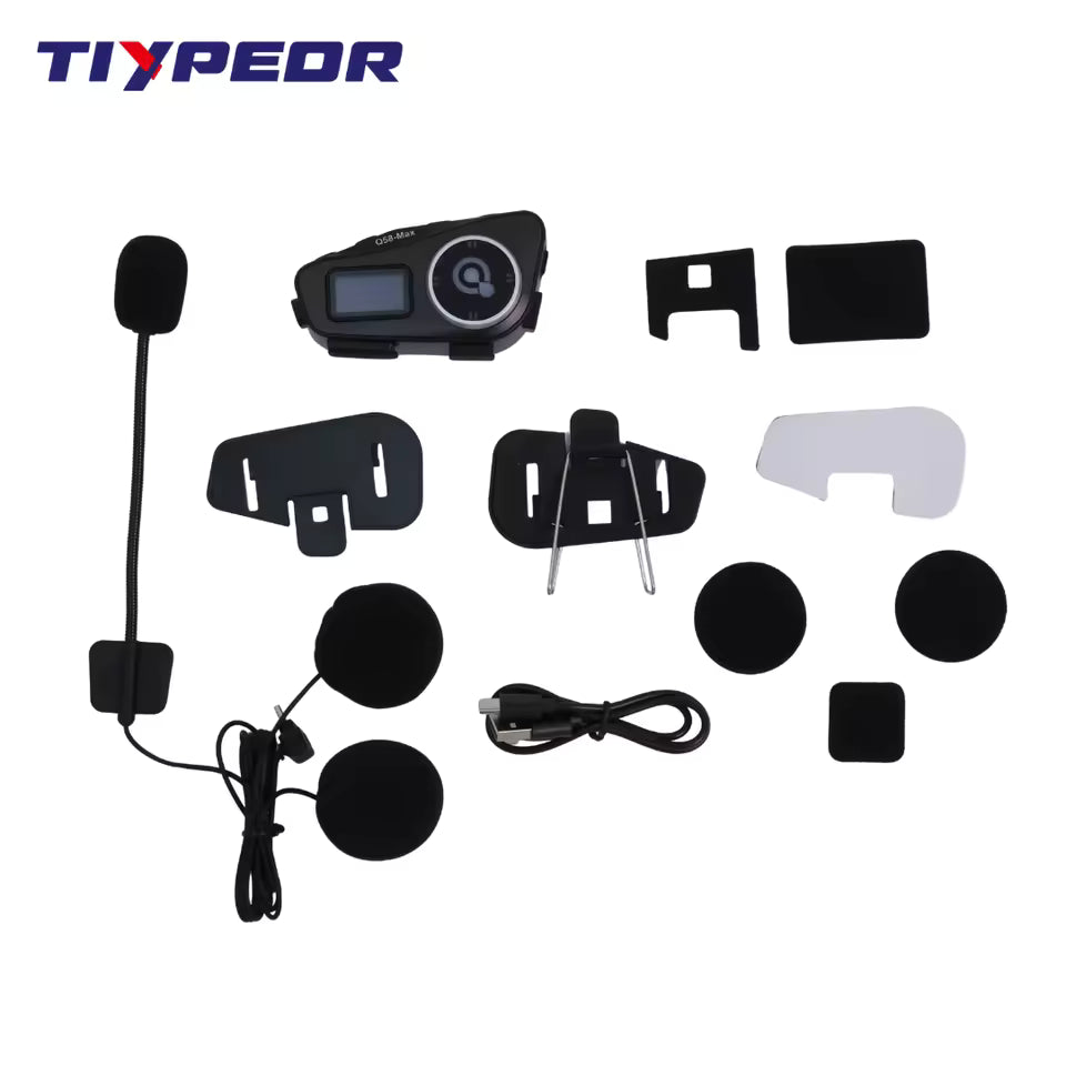 TIYPEOR Motorcycle Helmet BT Intercom LED Lighting
