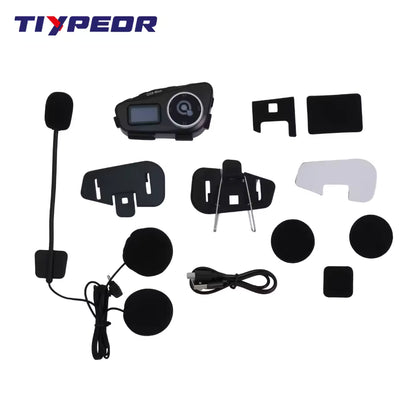 TIYPEOR Motorcycle Helmet BT Intercom LED Lighting
