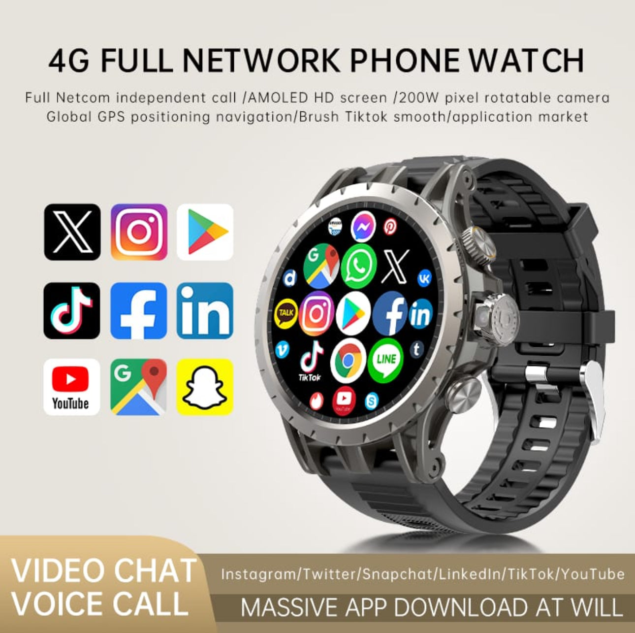 Q-85 Smart Watch 4G LTE - Allin1